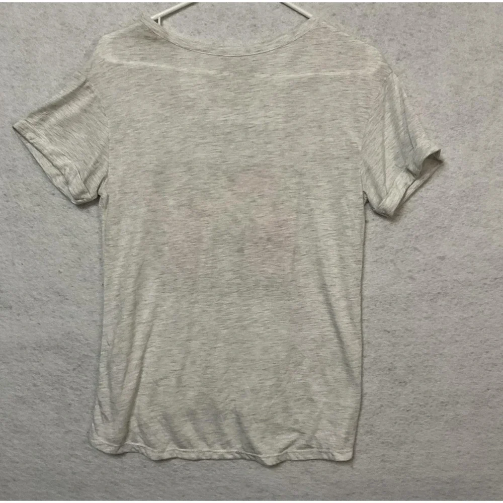 MTV Music Shirt Girls‎ M Gray Floral Logo Cutout Scoop Neck Graphic Tee